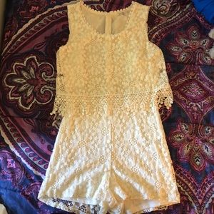 Charlotte Russe Cream Lace Romper